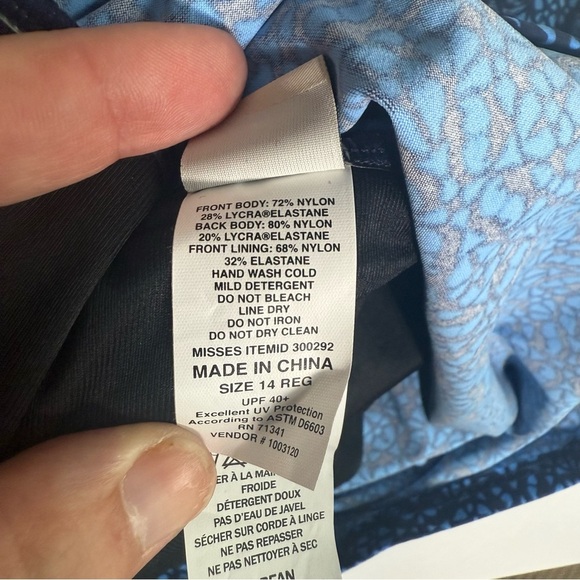 LL Bean Slimming Swimwear Tankini Top Women’s 14 Regular Shaping UPF 50+ - Picture 6 of 6